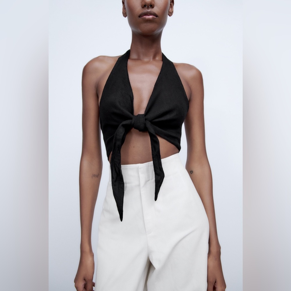 NWOT Zara linen halter top